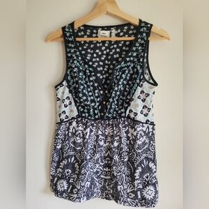 Anthropologie Akemi + Kin Sleeveless Top Floral 100% Cotton XS